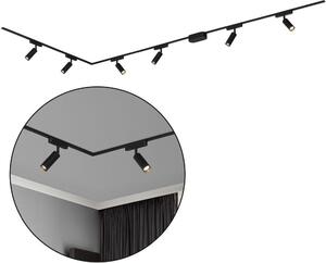 Sistema di binari Briloner Luxtrail, set completo, 6x faretti LED, a L, nero