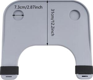 Tavolino per sedia a rotelle, design regolabile, superficie facile da pulire, GRIGIO