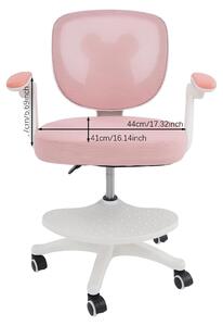 Sedia da scrivania, supporto ergonomico, regolabile in altezza, rosa