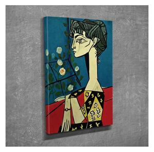 Riproduzione murale su tela Pablo Picasso Jacqueline con fiori, 30 x 40 cm Pablo Picasso - Jacqueline with Flowers - Wallity