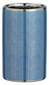 Bicchiere per spazzolino da denti in ceramica blu con dettagli in argento Nuria - Wenko