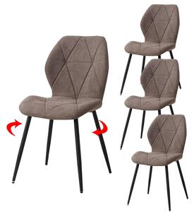 Sedie da pranzo, seduta imbottita, design minimalista, marrone