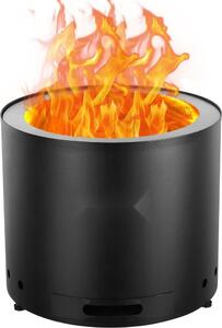 Recipiente per fuoco a legna senza fumo Ø38 cm - recipiente per fuoco con attizzatoio - pozzo di fuoco decorativo per giardino e patio