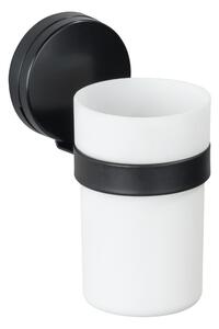 Static-Loc® Plus coppa a parete bianca e nera per spazzolini da denti Pavia - Wenko