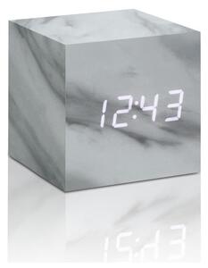 Sveglia grigia con decoro in marmo e display a LED bianco Orologio Cube Click - Gingko