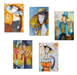 Set di 5 dipinti di donne moderne Modern Women - Tablo Center