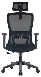 Sedia da ufficio, design ergonomico, regolabile in altezza, nera