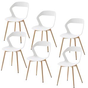 Sedia da pranzo, design ergonomico, stile moderno minimalista, bianca