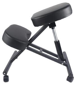 Sedia inginocchiata, design ergonomico, regolabile in altezza, nera