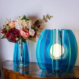 Lampada grande iride in cristallo acrilico 1 luce attacco e14 blu
