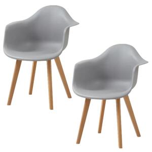 Sedia da pranzo, design moderno, seduta comoda, grigia