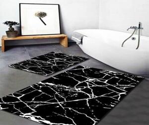 Set di 2 tappetini da bagno bianchi e neri Mila Home Marble - Minimalist Home World