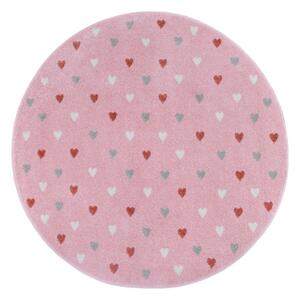 Tappeto rosa per bambini ø 100 cm Little Hearts - Hanse Home
