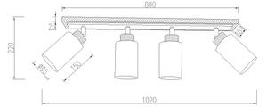 Globo 15977-4 - Faretto ROWENA 4xE27/60W/230V rovere/bianco