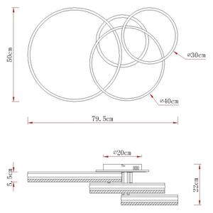 Globo 67377-72 - Plafoniera LED dimmerabile FRANCINE LED/72W/230V argento+telecomando