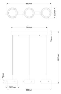 Globo 16058-3 - Lampadario LED a cavo LIVION LED/30W/230V 3000K