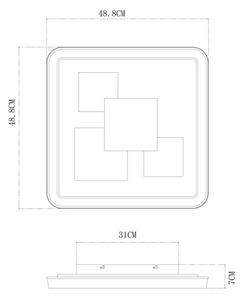 Globo 48476-40 - Plafoniera LED da soffitto LORAINE LED/40W/230V 48,8x48,8 cm dorata