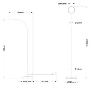 Globo 58503S - Lampada da terra dimmerabile a LED con controllo touch KALDERON LED/8W/230V nera