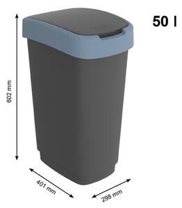 Bidone per rifiuti in plastica riciclata 50 L Twist - Rotho