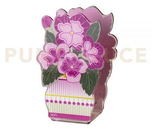 Mini profumatore primula in cristallo acrilico decorato fuxia frag