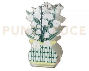 Mini profumatore mughetto mary in cristallo acrilico decorato bianc