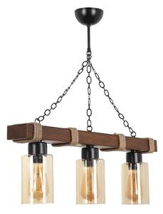 Lampadario a catena JASMIN 3xE27/40W/230V marrone/beige