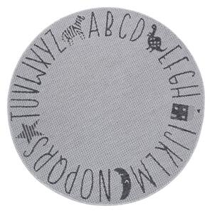 Tappeto grigio per bambini Letters, ø 120 cm - Ragami