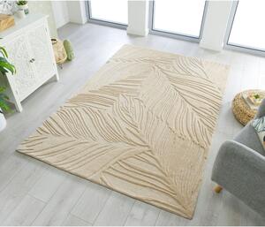 Tappeto in lana beige 120x170 cm Lino Leaf - Flair Rugs