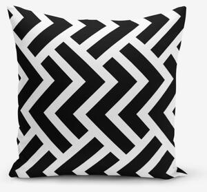 Federa bianca e nera in misto cotone Nero Bianco Geometrico Duro, 45 x 45 cm - Minimalist Cushion Covers