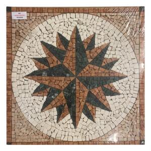 Rosone Per Pavimenti 66x66 In Mosaico Di Marmo Su Rete Rosa Rosso - LBSIGN