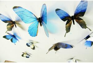 Set di 18 adesivi 3D blu Farfalle - Ambiance