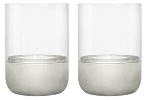 Set di 2 candelieri in vetro con base in cemento Calma - Blomus