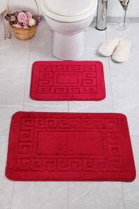 Tappetini da bagno rossi in set da 2 Ethnic - Foutastic