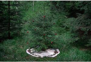 Tappeto rotondo sotto l'albero lavabile in crema con motivo natalizio ø 130 cm - Butter Kings