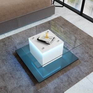 Tavolino da salotto con superficie lucida,striscia LED,4