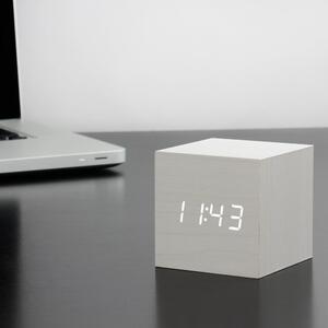 Sveglia bianca con orologio a display LED bianco Cube Click - Gingko