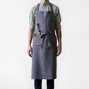 Grembiule Chef in lino grigio scuro, lunghezza 100 cm Dark Grey - Linen Tales