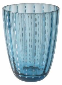 Bicchiere acqua 300 ml in vetro con pois e superficie ondulata
