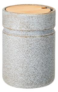 Vaso in gres grigio con coperchio in bambù , 450 ml Kendra - Bloomingville