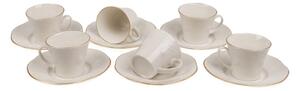 Set di 6 tazze e piattini in porcellana Kutahya cuciti - Kütahya Porselen