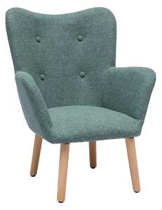 Poltrona da bambino in stile scandinavo verde-grigio in tessuto e legno chiaro BABY BRISTOL