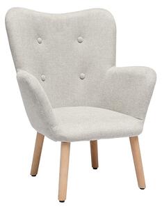 Poltrona per bambini in stile scandinavo in tessuto effetto velluto beige e legno chiaro BABY BRISTOL