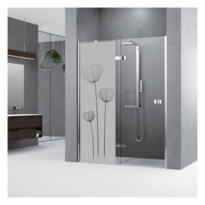 Adesivo per porta della doccia Fiori di papavero, 185 x 55 cm - Ambiance