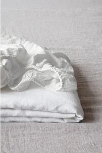 Lenzuolo elastico di lino bianco, 180 x 200 cm White - Linen Tales