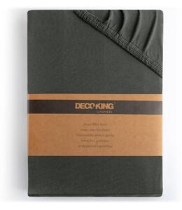 Lenzuolo elasticizzato in jersey grigio scuro 90x200 cm Amber - DecoKing