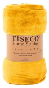 Copriletto giallo in micropush per letto matrimoniale 220x240 cm Cosy - Tiseco Home Studio