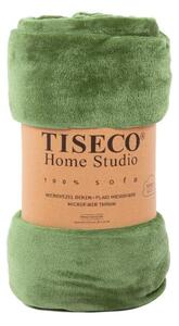 Copriletto verde in micropush per letto singolo 150x200 cm Cosy - Tiseco Home Studio