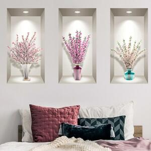 Set di 3 adesivi murali 3D Grappoli di ciliegie - Ambiance