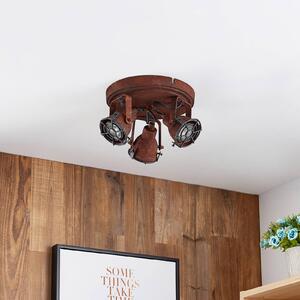 Lindby Scabra spot soffitto look ruggine, 3 luci