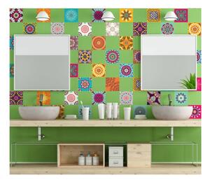 Set di 60 adesivi murali decorativi Flow, 15 x 15 cm - Ambiance